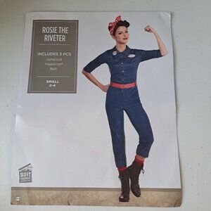 Rosie the Riveter 40's WWII Costume Womens SM 2-4 Halloween Military #558